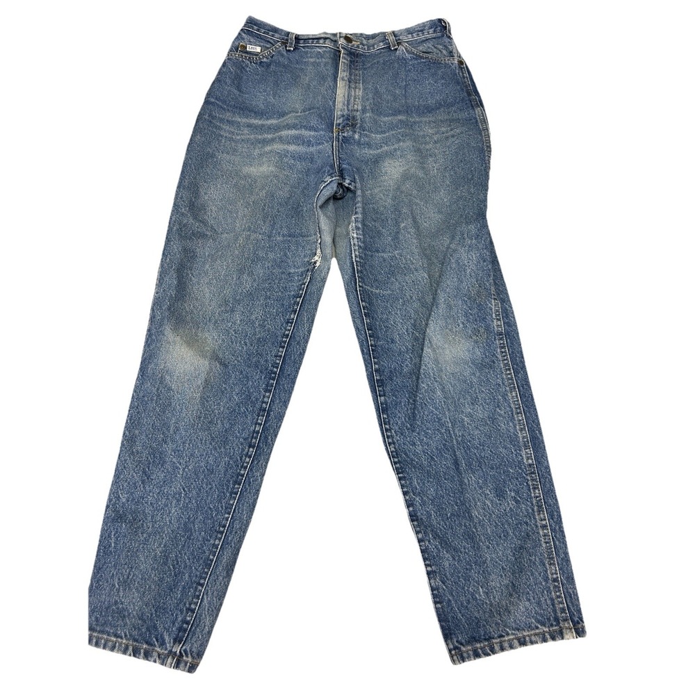 Lee Relaxed Fit Tapered Leg Jeans Size 16‎ MED USA Made Light Wash Vintage